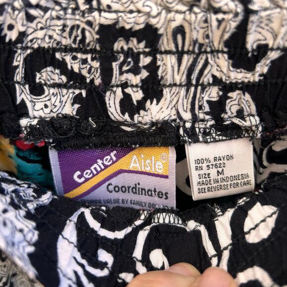 Vintage 90s Floral Paisley Polka Dot Culottes Boho Festival Medium - Picture 3 of 4